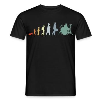 Drummer Evolution - Männer T-Shirt - Schwarz - Vorne - AI Model Male 178 light (178cm)