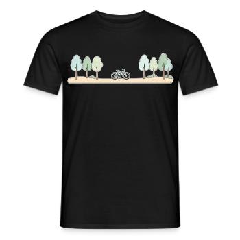Scène cyclable sur les sentiers forestiers - T-shirt homme - noir - Devant - AI Model Male 178 light (178cm)
