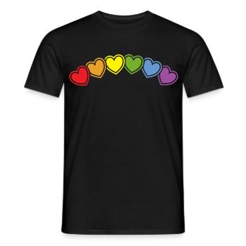 Regebogen Herzen für Freiheit der Liebe - Männer T-Shirt - Schwarz - Vorne - AI Model Male 178 light (178cm)