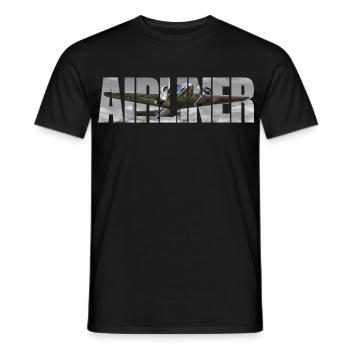 Airliner Beechcraft - Men's T-Shirt - black - Front - AI Model Male 178 light (178cm)