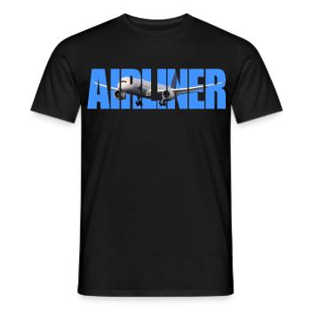 Airline B 787 - Männer T-Shirt - Schwarz - Vorne - AI Model Male 178 light (178cm)
