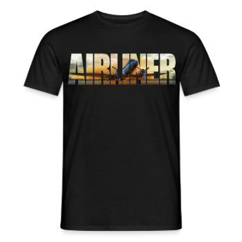 Airliner DC-3 - Men's T-Shirt - black - Front - AI Model Male 178 light (178cm)