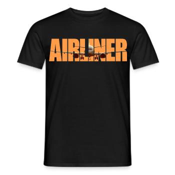 Avion de ligne B 737 - T-shirt homme - noir - Devant - AI Model Male 178 light (178cm)