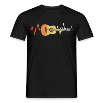 Guitar Heart Palpitations - Men's T-Shirt - black - Front - AI Model Male 178 light (178cm)