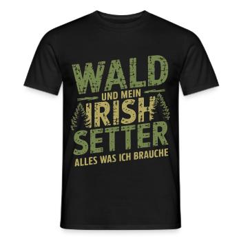 Wald und mein Irish Setter - Männer T-Shirt - Schwarz - Vorne - AI Model Male 178 light (178cm)