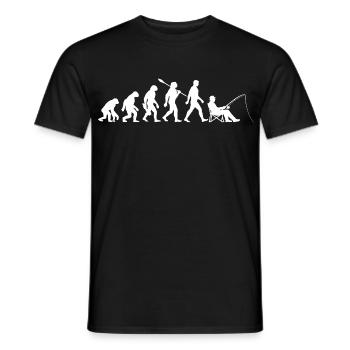 Evolution - Angler, Fishing Gift - Men's T-Shirt - black - Front - AI Model Male 178 light (178cm)