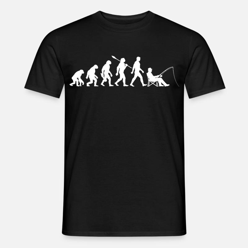 Evolution - Pêcheur, Cadeau de pêche - T-shirt homme - noir