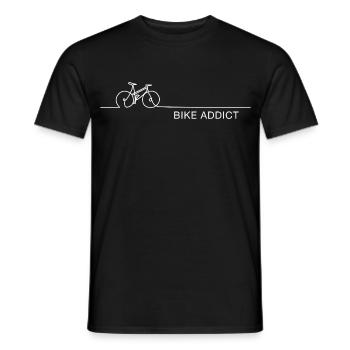 Bike Addict – Minimalist Bike Saying - Men's T-Shirt - black - Front - AI Model Male 178 light (178cm)