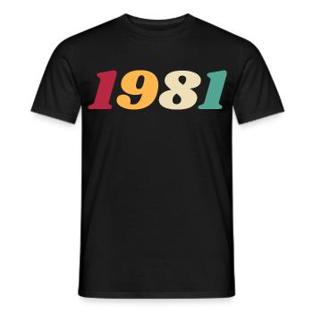 1981 Geschenk 1981 Geburtstag 1981 Rückblick 1981 - Männer T-Shirt - Schwarz - Vorne - AI Model Male 178 light (178cm)