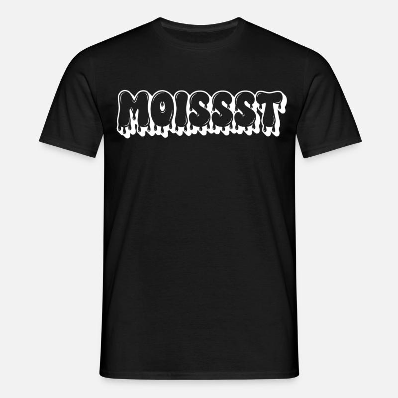 Fugtig dryppende tekst - T-shirt til herrer - sort