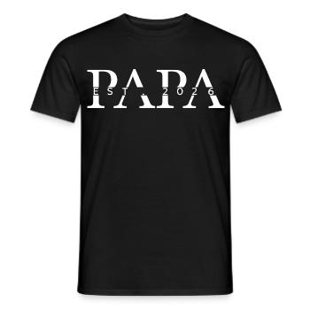 Papa Est. 2026 Vater Geburt Vatertag Geburtstag  - Männer T-Shirt - Schwarz - Vorne - AI Model Male 178 light (178cm)