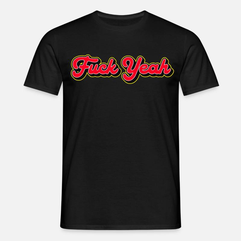 Fuck Yeah 3D Red Script - T-shirt Homme - noir