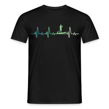 Stand up paddle heartbeat - Men's T-Shirt - black - Front - AI Model Male 178 light (178cm)