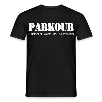 parkour - Men's T-Shirt - black - Front - AI Model Male 178 light (178cm)