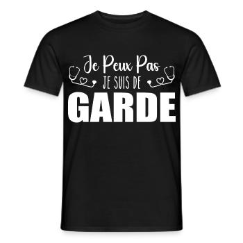 Je Peux Pas Je Suis De Garde Drôle Infirmier - T-shirt homme - noir - Devant - AI Model Male 178 light (178cm)