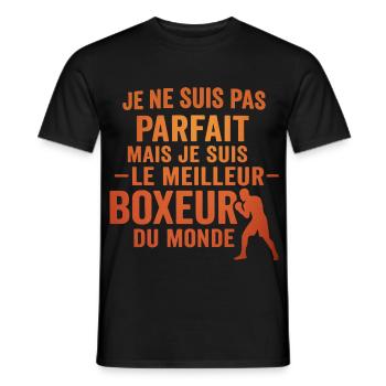 Pas parfait boxeur idée cadeau Boxe Humour Sport - T-shirt homme - noir - Devant - AI Model Male 178 light (178cm)