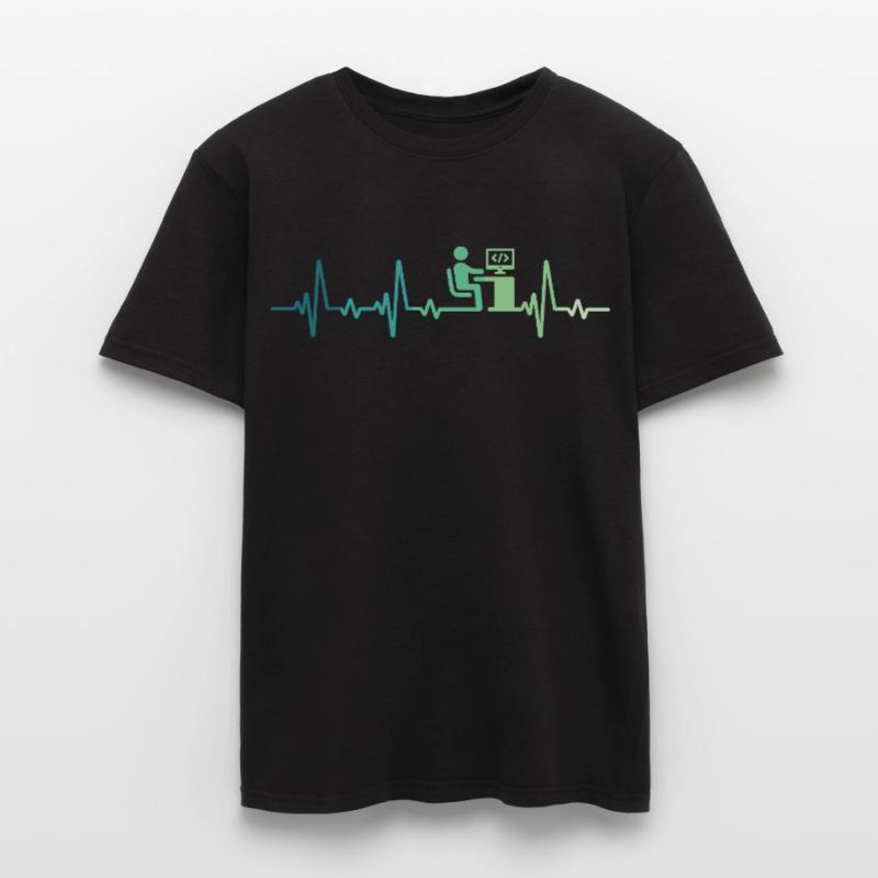Heartbeat Programmer Developer Men's T-Shirt