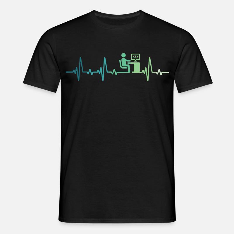 Heartbeat Programmer Developer - Men's T-Shirt - black
