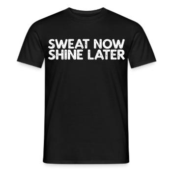 La sueur brille plus tard - T-shirt homme - noir - Devant - AI Model Male 178 light (178cm)