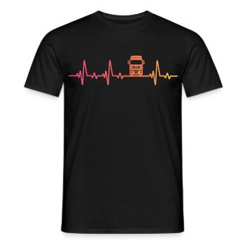 Truck Sunset Heartbeat Road Fahrer - Männer T-Shirt - Schwarz - Vorne - AI Model Male 178 light (178cm)