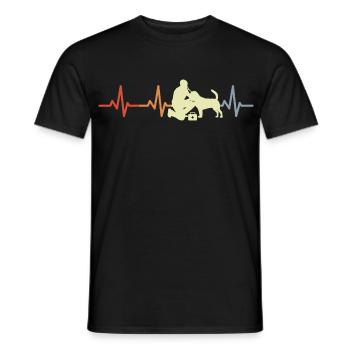 Battement de cœur vétérinaire vintage - T-shirt homme - noir - Devant - AI Model Male 178 light (178cm)