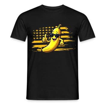 Graphic Bananas Proud Retro USA Flag Bananas Lover - Men's T-Shirt - black - Front - AI Model Male 178 light (178cm)
