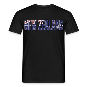 New Zealand Logo New Zealand Symbol Flag - Men's T-Shirt - black - Front - AI Model Male 178 light (178cm)
