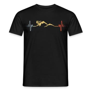 Battement de cœur d’un vététiste - T-shirt homme - noir - Devant - AI Model Male 178 light (178cm)