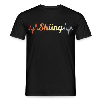 Vintage Skisport Herzklopfen - Männer T-Shirt - Schwarz - Vorne - AI Model Male 178 light (178cm)