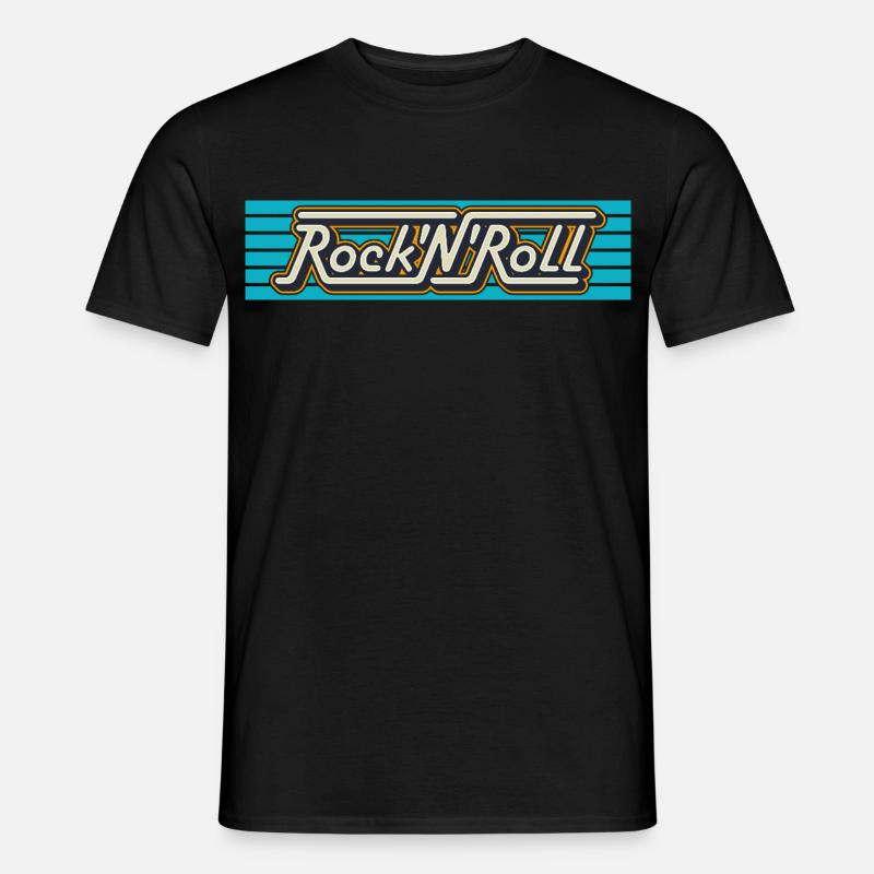 Rock 'n' Roll Retro-Typografie-Logo - Männer T-Shirt - Schwarz