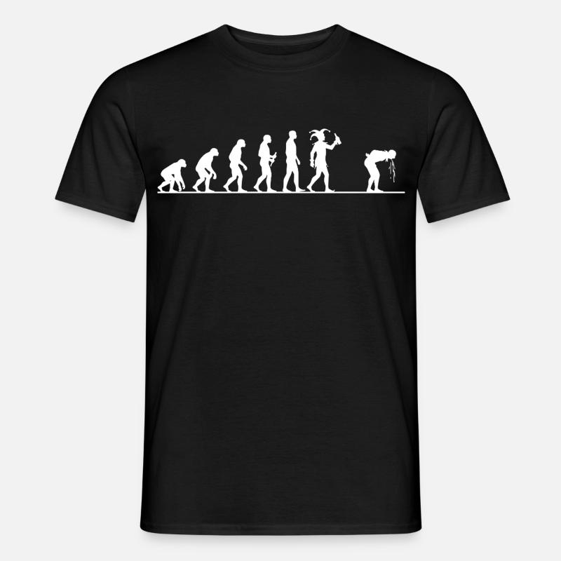 Karneval Evolution – Vom Affen zum Narren - Männer T-Shirt - Schwarz