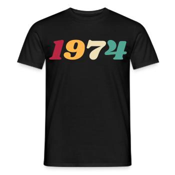 1974 Cadeau 1974 Anniversaire 1974 Rétro 1974  - T-shirt homme - noir - Devant - AI Model Male 178 light (178cm)
