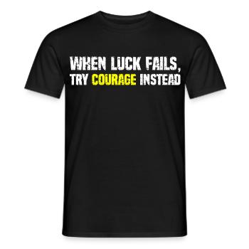 Courage Over Luck Typographie - T-shirt homme - noir - Devant - AI Model Male 178 light (178cm)