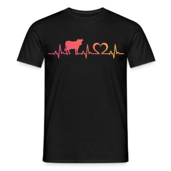 kühe Herzschlag kuh kühe - Männer T-Shirt - Schwarz - Vorne - AI Model Male 178 light (178cm)