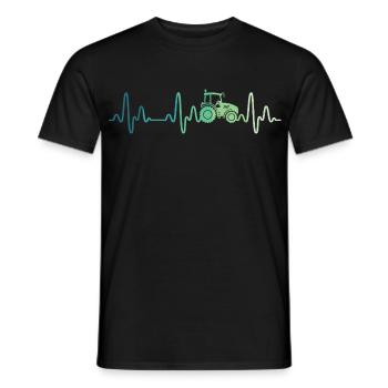 Farmer heartbeat tractor - Men's T-Shirt - black - Front - AI Model Male 178 light (178cm)