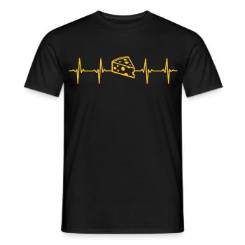  Käse Herzschlag Geschenk für Käseliebhaber - Männer T-Shirt - Schwarz - Vorne - AI Model Male 178 light (178cm)