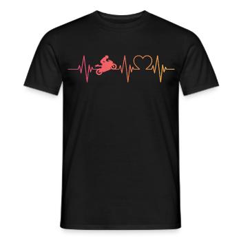 Motorrad Motorradfahren Herzschlag - Männer T-Shirt - Schwarz - Vorne - AI Model Male 178 light (178cm)