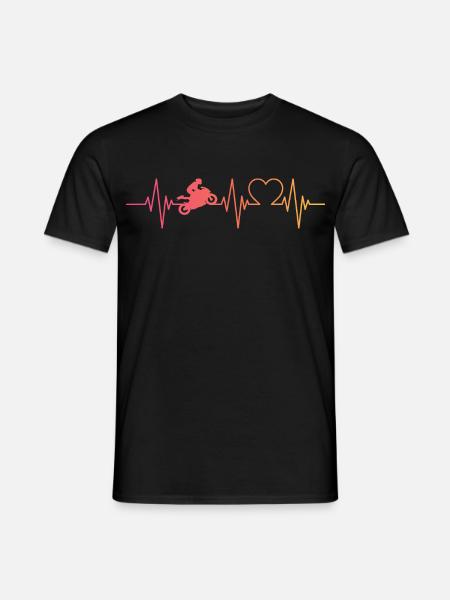 Motorrad Motorradfahren Herzschlag - Männer T-Shirt - Schwarz