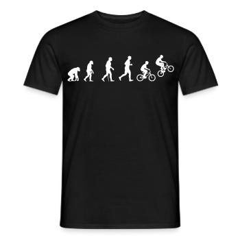 Evolution des BMX Action Fahrradfahrens - Männer T-Shirt - Schwarz - Vorne - AI Model Male 178 light (178cm)
