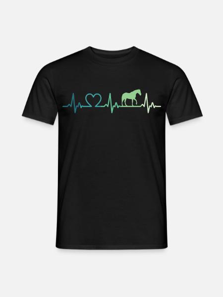 mon cheval battement de coeur chevaux - T-shirt homme - noir