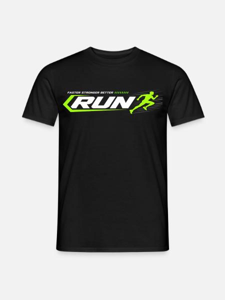 Neon Run Logo Sprint-Optik - Männer T-Shirt - Schwarz