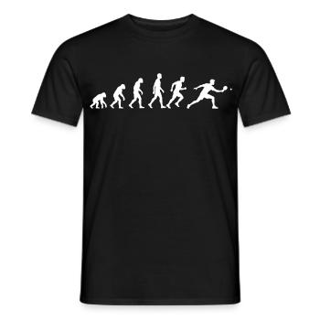 Evolution Ping-Pong – Tennisspieler-Humor - Männer T-Shirt - Schwarz - Vorne - AI Model Male 178 light (178cm)