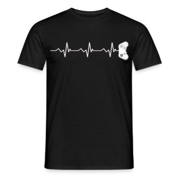 Gamer Puls - Männer T-Shirt - Schwarz - Vorne - AI Model Male 178 light (178cm)