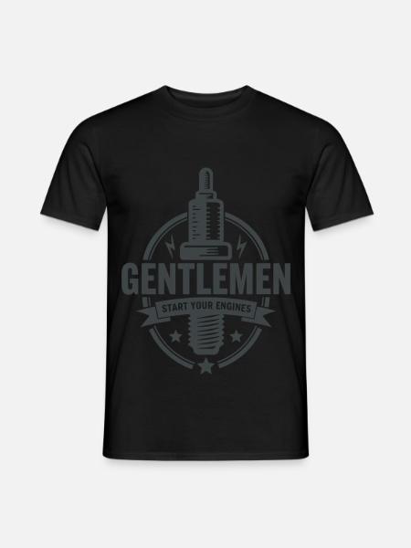 Gentlemen Start Your Engines Motorsport - Männer T-Shirt - Schwarz