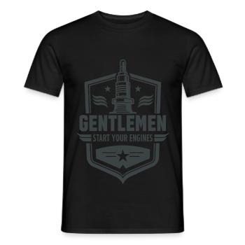 Messieurs, démarrez vos moteurs Sport automobile - T-shirt homme - noir - Devant - AI Model Male 178 light (178cm)