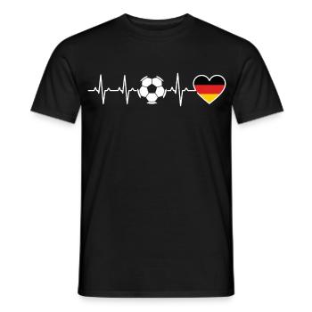 Herzschlag Deutschland – Fußball Power Design - Männer T-Shirt - Schwarz - Vorne - AI Model Male 178 light (178cm)
