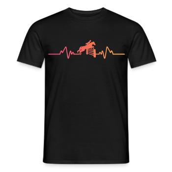 Pferde-Sonnenuntergang-Herzschlag-Reitgeschenk - Männer T-Shirt - Schwarz - Vorne - AI Model Male 178 light (178cm)