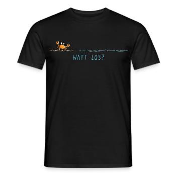 Watt Los Krabbe Maritim Nordsee Plattdeutsch  - Männer T-Shirt - Schwarz - Vorne - AI Model Male 178 light (178cm)