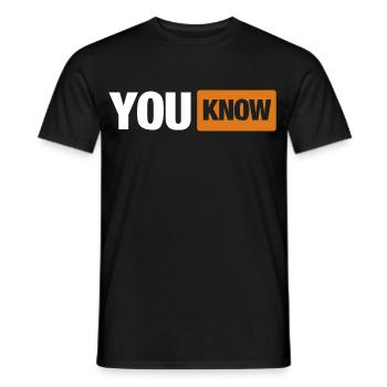 You Know - Parodie de logo amusante pour les fêtes / Malle - T-shirt homme - noir - Devant - AI Model Male 178 light (178cm)