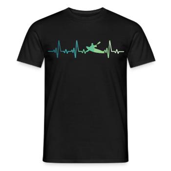 Canoeist Kayak Heartbeat Canoe - Men's T-Shirt - black - Front - AI Model Male 178 light (178cm)